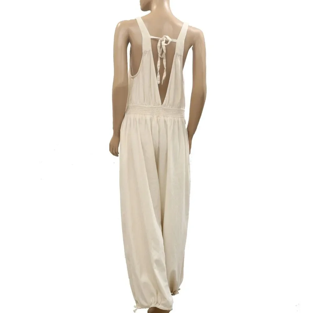 Free People We The Free Vintage Heirloom One-Piece Jumpsuit Smocked XS 287987